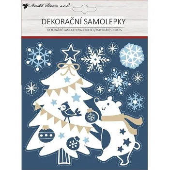 Okenní dekorace Anděl Přerov Samolepka s glitry 18 x 23 cm lední medvěd