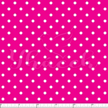 Zakázkový tisk, softshell, kočárkovina... Velký puntík na fuchsiové Látky k tisku: Microfirba