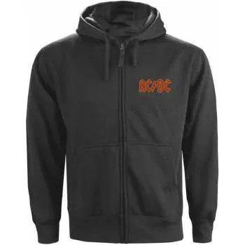 Pánská mikina Merch AC/DC: Ac/dc Unisex Zipped Hoodie: Logo (back Print) (small) S
