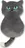 Svitap Kočka dekorativní polštářek 30 x 50 cm, šedá