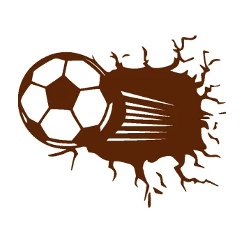 Samolepící dekorace SAMOLEPKA Fotbalový míč 005 levá (15 - hnědá) NA AUTO, NÁLEPKA, FÓLIE, POLEP, TUNING, VLASTNÍ TEXT, TISK, AUTOSAMOLEPKY.cz, POLEPY, OBRÁZEK, LOGO, SAMOLEPKY