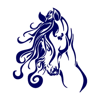 Samolepící dekorace SAMOLEPKA Kůň 094 levá (23 - tmavě modrá) NA AUTO, NÁLEPKA, FÓLIE, POLEP, TUNING, VLASTNÍ TEXT, TISK, AUTOSAMOLEPKY.cz, POLEPY, OBRÁZEK, LOGO, SAMOLEPKY