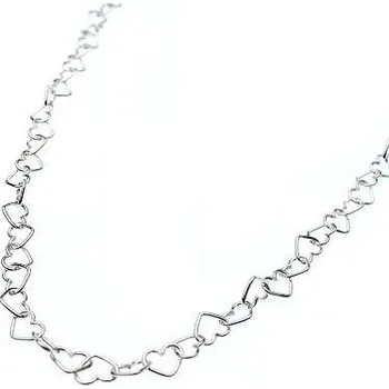 Řetízek Stříbrný srdíčkový řetízek 3,5mm 45cm Rhodium Stříbro 925/1000