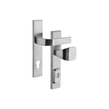 Dveřní kování ROSTEX Bezpečnostní kování BK RN1 FONDI (nerez) Provedení: M PZ RE (klika pravá/madlo pro FAB), Rozteč: 90 mm