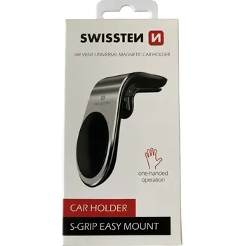 Telefonní příslušenství držák na mobil SWISSTEN S-GRIP EASY MOUNT magnetický do ventilace, stříbrný