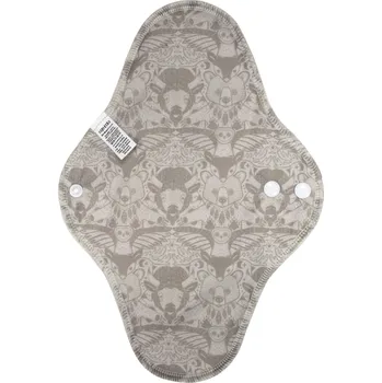 Menstruační vložka Breberky Noční vložka (PUL) - Lesní totem, sv. žlutý velur (kojenecký plyš)