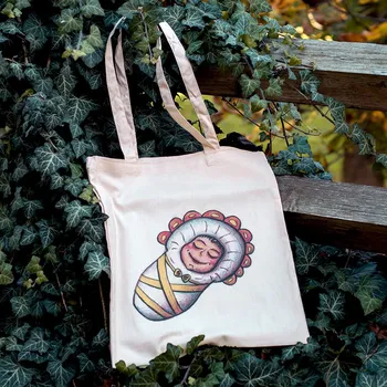 Bavlněná taška, potištěna originální kresbou od Alči, Miminko