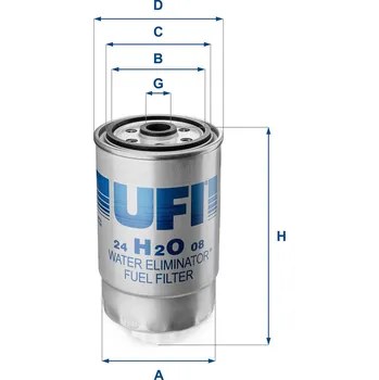Autodíl Palivový filtr UFI 24.H2O.08