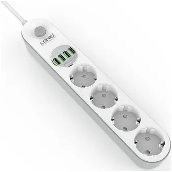 Napájecí kabel Prodlužovací zásuvka LDNIO SE4432 - 4 zásuvky + 4x USB