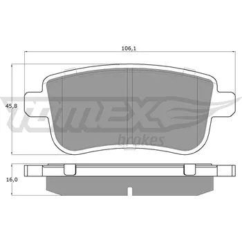 Brzdová destička Sada brzdových destiček, kotoučová brzda TOMEX Brakes TX 16-38