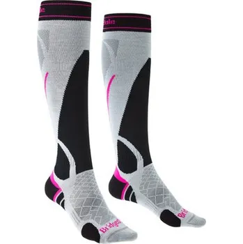 Dámské termoprádlo Dámské lyžařské podkolenky Bridgedale Ski Lightweight Womens Over Calf Merino Performance silver/black - L (7-8,5) / EU 41-43 / 25-27 cm