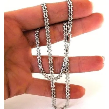 Řetízek Stříbrný náhrdelník pilovitý 4,2mm Rhodium 8,65g 42cm Stříbro 925/1000