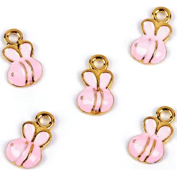 Přívěsek Přívěsek mini zvířátka, barva 8 (79944) růžová sv. včelka