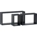 Nástěnná polička Autronic Nástěnná polička, sada 3 ks, barva šedá matná (P-009 GREY2)