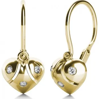 Náušnice Zajímavé dětské náušnice Greta se zirkony Materiál šperku: Žluté zlato