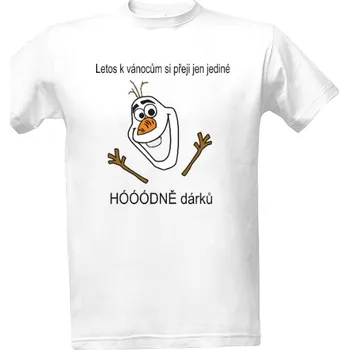 Tričko s potiskem sněhulák Olaf pánské