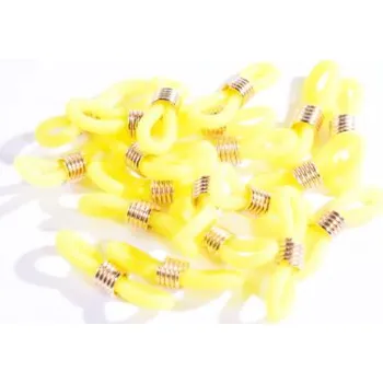 Brýlová obroučka Silikonové háčky na brýle se zlatou sponou - Žluté, 20 kusů