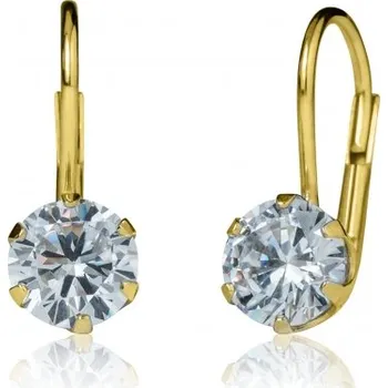 Náušnice Moderní náušnice Katja, zlato se&nbsp;zirkony Materiál šperku: Žluté zlato