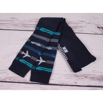 České legíny kamaše punčocháče bez ťapek TREPON CESTOVATEL tm. modré s dopravními prostředky velikost oblečení - děti: 92/98