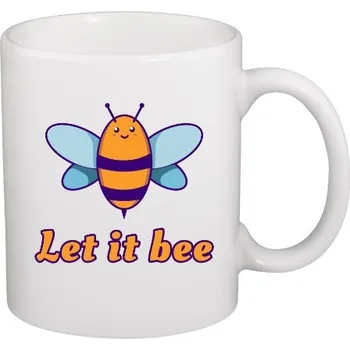 Pánské tričko Hrnek malý bílý s potiskem Let it bee