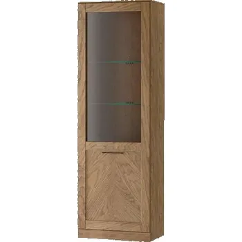 Obývací stěna Vitrína s osvětlením dub rustikal olejovaný COZY 10