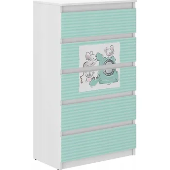 Dětská skříň Kvalitní dětská komoda s myškami 121x40x70 cm