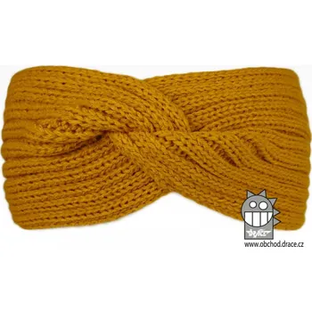 Čepice Pletená čelenka Dráče - Twist 10, hořčicová Barva: Žlutá, Velikost: uni velikost