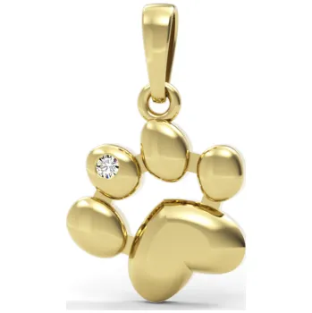 Přívěsek Přívěsek Animalio Paw, zlato se zirkonem Materiál šperku: Žluté zlato