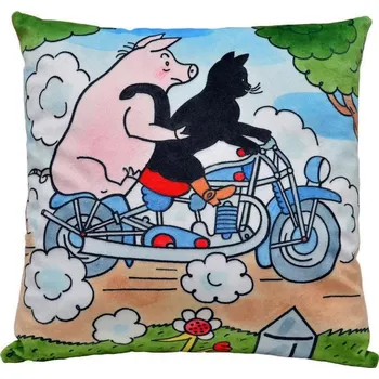 Moravská ústředna Polštář 30 x 30 cm kocour Mikeš Motorka