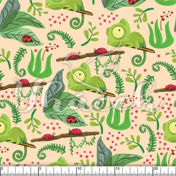 Zakázkový tisk, softshell, kočárkovina... Chamíci a berušky na růžové Látky k tisku: Microfirba