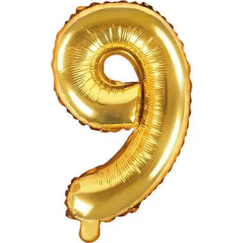 Fóliový balónek číslo 9, 35cm, zlatá