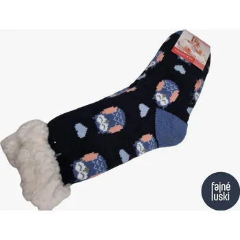 Dámské ponožky Dámské vánoční ponožky s kožíškem sovičky 35-38 č.3