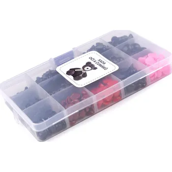 Sada očí a čumáků s pojistkou a k nalepení, barva mix