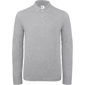 Pánská košile B&amp;C Pánská polokošile s dlouhým rukávem PUI12 Heather Grey XXL