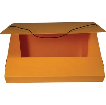 Archivační box Box na spisy A4, s gumičkou, prešpán, oranžová