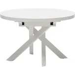 Bílý skleněný rozkládací jídelní stůl Kave Home Vashti 120 - 160 cm