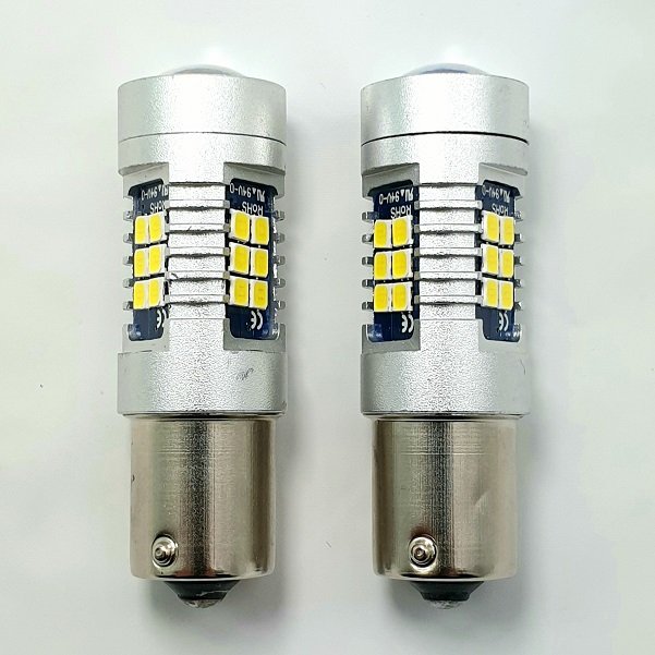 P21W LED bulbs (135 x SMD 4014) orange CANBUS