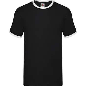 Pánské oblečení Fruit of the Loom Pánské triko 61-168-0 Black-White M
