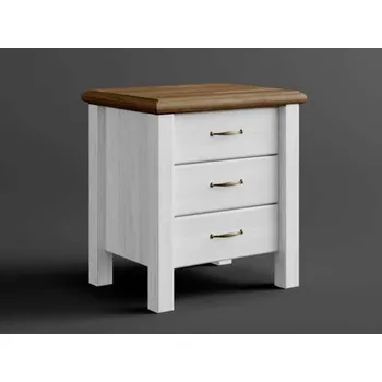 Obývací stěna Rustikální noční stolek AUSTIN Merida TRIO se šuplíky Barevné provedení: Bílá