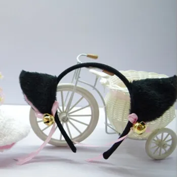 Erotická maska Černá ouška s rolničkami