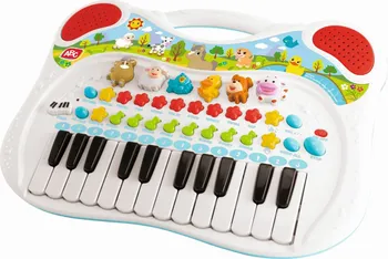 Hudební nástroj pro děti ABC Pianko se zvířátky bílé/červené