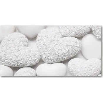 Obraz Foto obraz skleněný horizontální Bílé pozadí srdce