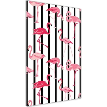 Obraz Foto obraz akrylové sklo vertikální Plameňáci a pásky