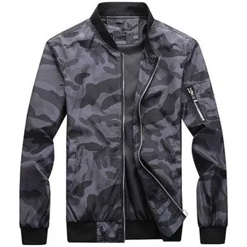 Pánská softshellová bunda Pánská jarní bunda maskáčová na zip bez kapuce Barva: Šedá, Velikost: 3XL