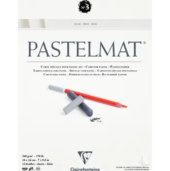 Výtvarný papír Blok CLAIREFONTAINE Pastelmat č.3, 18x24cm, 360g, 12 listů