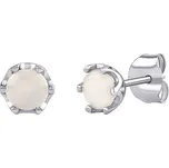 Stříbrné náušnice s pravým měsíčním kamenem JJJE1033MS