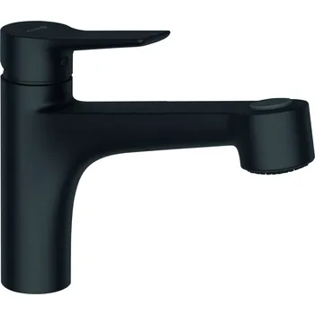 Vodovodní baterie Kludi MIX - dřezová páková baterie, výsuvná sprcha, černá 329413975