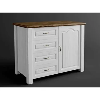 Kancelářská sestava Rustikální komoda AUSTIN Merida ORCHIDEA z masivu Barevné provedení: Bílá - tmavě hnědá 22-25