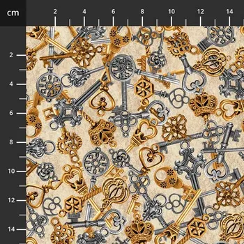 US 999-786 Alternative Age Klíče vícebarevná bavlněná látka patchwork