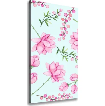 Obraz Vertikální Foto obraz na plátně Květiny a jahody